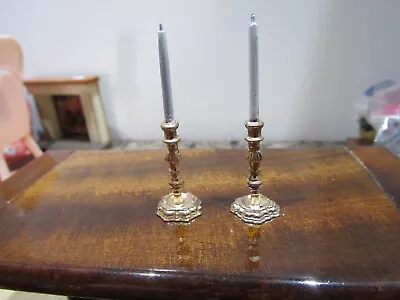 Dollhouse Miniature Candlesticks Decorative Round 1-9/16  • $3.50