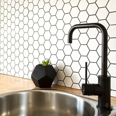 £8.49 • Buy White Mosaic Hexagon Porcelain Tiles Sheet For Splash Back Walls Floors Bathroom