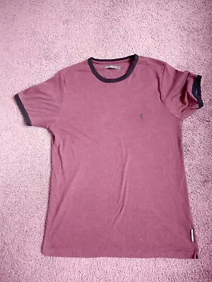 Size L French Connection Tee Plum Coloured With Black Edging.  Charity Sale • £3.75
