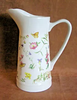 Marjolein Bastin Ceramic Pitcher By Hallmark Butterfly And Floral Motif 10  • $7.50