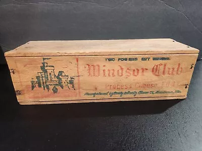 Windsor Club Vintage Wooden 2lb Cheese Box With Top • $7