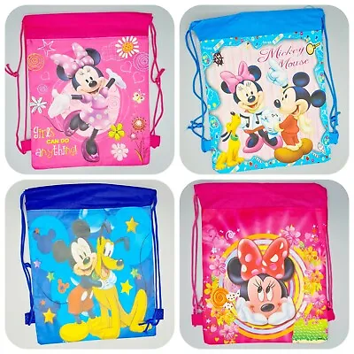 Disney Drawstring Bags Boys Girls Mickey Minnie Mouse FREE POSTAGE UK BASED • £3.99
