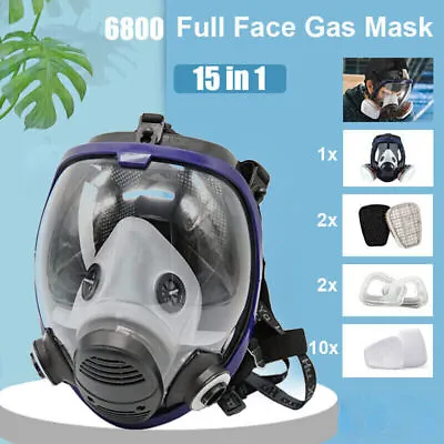 Facepiece Reusable Respirator 15 In 1 Full Face Gas Mask For Painting Spraying • $28.99