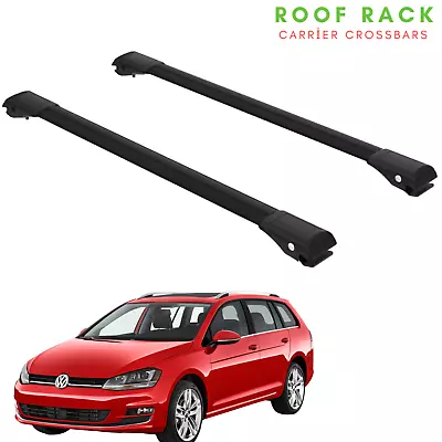 Fits VW Golf Sportwagen 2010-2019 Roof Rack Cross Bars Car Lugagge Bar Black • $129.99