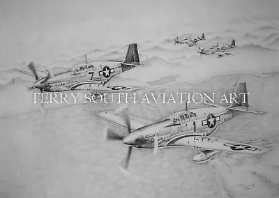 332nd FG P-51  Red Tails Of Tuskegee  Signed By 4 Pilots--LE Print • $95