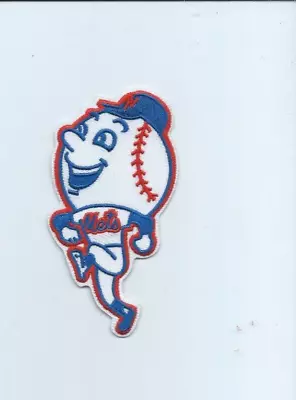 NEW 1 7/8 X 3 1/2  New York Mets Mr Met Iron On Patch Free Ship • $4.99