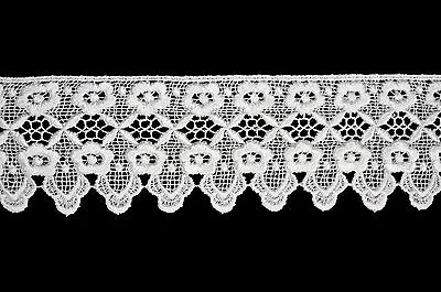 Unotrim 3 Inches White And Ivory Floral Venice Lace Trim By Yard • $4.25