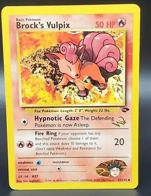 $10.99 • Buy Gold W Stamp Brock's Vulpix 37/132 - WoTC Promo - Pokemon Card - Light Play (LP)
