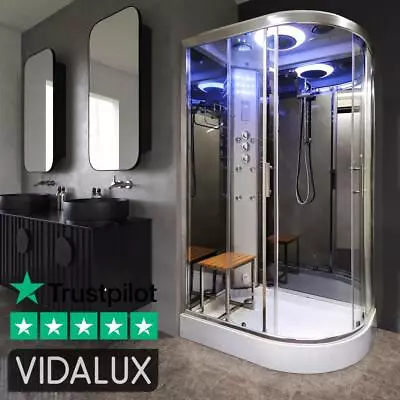 Vidalux Steam Version Shower Cabin Enclosure Cubicle SS 1200x800mm THERMOSTATIC • £995