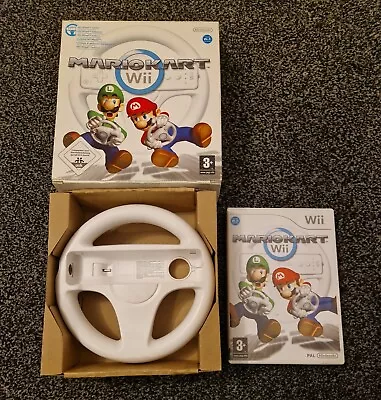 Mario Kart With Official Nintendo Steering Wheel - Nintendo Wii 2008 - FREE P&P • £19.95