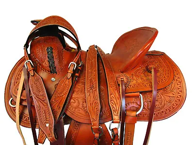 Deep Seat Wade Saddle Roping Ranch Western Horse Tack Floral Tooled 15 16 17 • $381.70