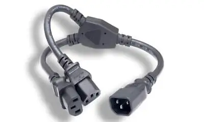 UPS Server Y Splitter C14 To 2 X C13 Power Extension Adapter 16AWG • $4.95