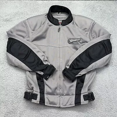 First Gear Men's Medium Gray Padded Hypertex Vented MESH-TEC.J Motorcycle Jacket • $77.90