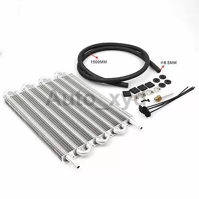 8 Row Transmission Oil Cooler Kit Aluminum Car Radiator Universal Replacement • $105.99