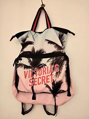 VICTORIA'S SECRET Tease Dreamer Packable Backpack Tote Beach Bag Palm Trees  • $25