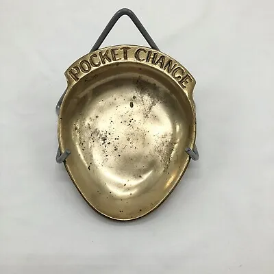 Vintage Solid Brass Pocket Change Dish Coin Tray Holder • $8.99