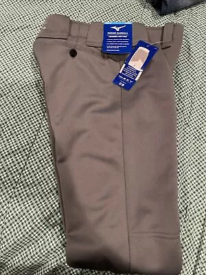 Mizuno Hemmed Bottom Belted Stretch Baseball Pants Gray Size YOUTH L NWT • $17