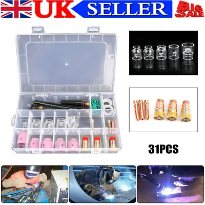 £29.85 • Buy 31Pcs TIG Welding Torch Stubby Gas Lens # 12 Glass Cup Kit For WP-17/18/26