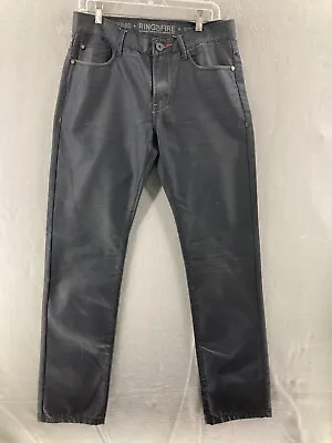 Ring Of Fire Jeans Mens 32x34 Medium Wash Black Slim Straight Leg • $11.89