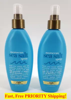 $19.89 • Buy OGX Moroccan Sea Salt Spray 2 PACK Kelp Argan Oil 6oz Texturize SOFT BEACH WAVES