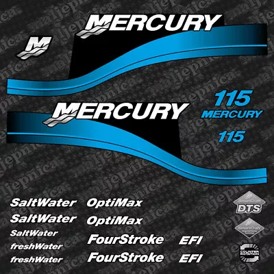 Mercury 115 Outboard (1999-2004) Blue Decal Aufkleber Adesivo Sticker Set • $70