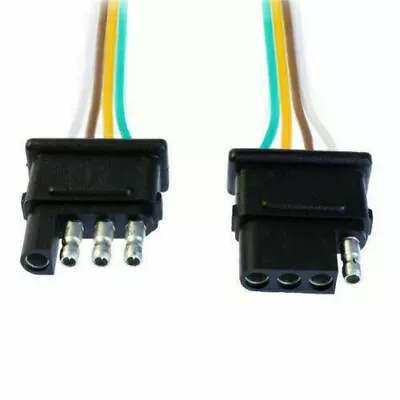 4-Way Flat 4 Pin 66  Trailer Light Wiring Harness Plug Wire Connector Same Day S • $10.75