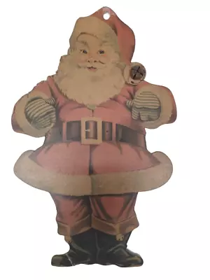 Vintage 1940-50s Cardboard SANTA CLAUS Store Display W/ Jingle Bell  • $49.99