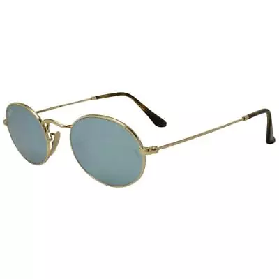 $149.99 • Buy Ray Ban RB 3457N 001/30 48mm Oval Flat Lens Gold Silver Flash Mirror Sunglasses