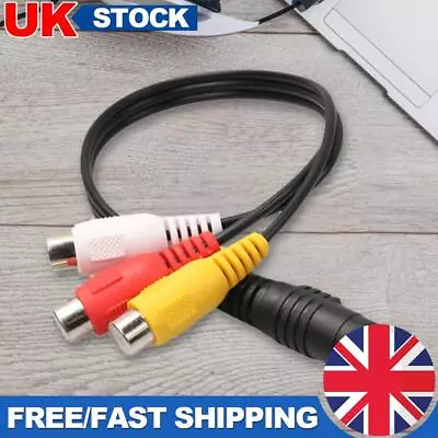 4 Pin S-Video To 3 RCA Cable Adapter Converter Copper Core For Computer Laptop • £5.09