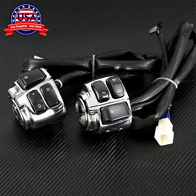 $46.99 • Buy Chrome 1  Handlebar Control Switches+ Wiring Harness Fit For Harley Sportster