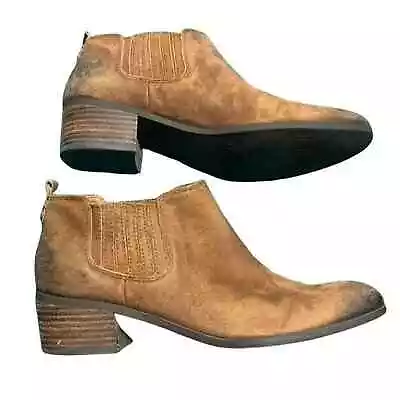 Tommy Hilfiger Ankle Booties Brown Booties Western Sz 9 Vintage Suede Boots • $44.99