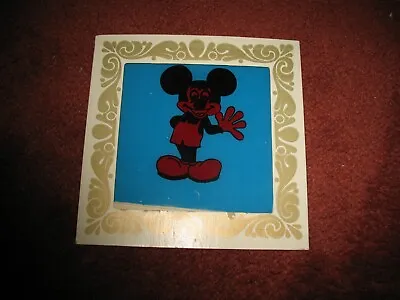 VINTAGE Mickey Mouse Glass Carnival Square Mirror 6 X 6 Inch ~~Nice! ~Rare~ • $45