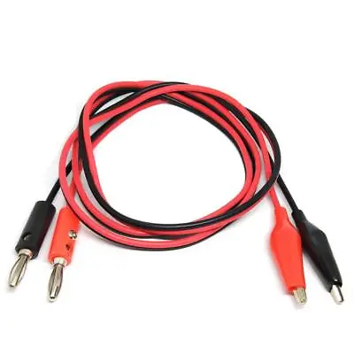 2x 4mm Banana Plug To Alligator Clip Flexible Test Wire Cable Set For Multimeter • $8.56