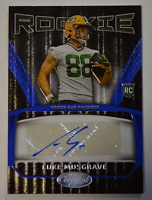 LUKE MUSGRAVE 2023 PANINI CERTIFIED BLUE ETCH ROOKIE AUTO SP  /20 Packers • $9.50