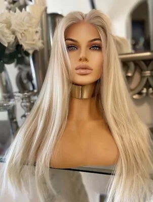 £110 • Buy Blonde Lace Front Silk Top Wig Transparent Lace Wig Bleach Blonde Wig Lace Wig