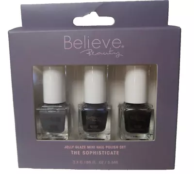 Believe Beauty Jelly Glaze Mini Nail Polish Set The Sophisticate 3 X 5.5ml • $3.99