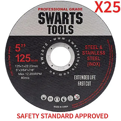 25pc 5  125mm Angle Grinder Cutting Discs - Thin Cut Off Wheels Disks For Metal • $34.50