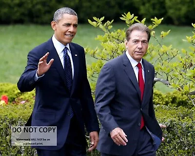 Barack Obama With Alabama Football Coach Nick Saban - 8x10 Photo (fb-556) • $8.87