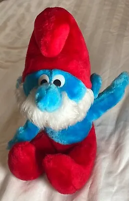 Vintage Peyo 1979 Smurfs Papa Smurf Plush 10  Tall Excellent Condition • $24.99