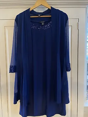 Elegant 2 Piece Dress R&M Richards Blue Women’s Size 14 • $27.20