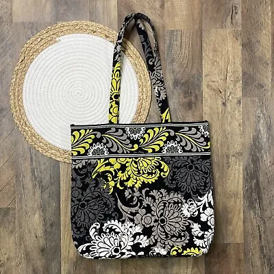 Vera Bradley Baroque Tote Bag Black Yellow Commuter Laptop Shoulder Tote • $13.64