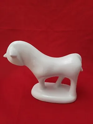 $29.99 • Buy Vtg Naaman Fine Porcelain Israel White Abstract  Horse Animal Creature Figurine