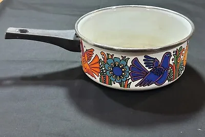 Vintage Villeroy Boch Acapulco Bird Flower Enamelware 2.5QT Sauce Pot • $69.95