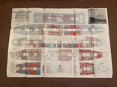 Canadian Pacific Cruise Plan 1934 - Montcalm Montrose Montclair With Photographs • £30