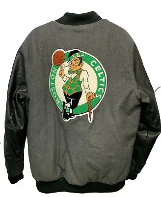 Boston Celtics Basketball Jacket Mens Large Letterman Varsity Coat Stitch Patch • $51.77