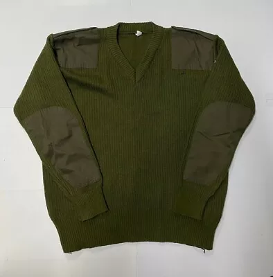 Vintage Army Commando Sweater Mens XL Green Vintage Knit Cotton Canvas Military • $21.55