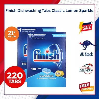 2x Finish Dishwashing Tablets Tabs Classic Everyday Clean Lemon Sparkle 110pk • $57.49