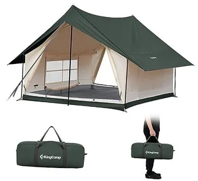  Canvas Cabin Tent With Large Windows Waterproof & Breathable 3/4 Season  • $443.40