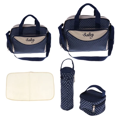 £29.32 • Buy 5 Pcs Maternity Mummy Diaper Bag Baby Nappy Changing Handbag Tote Wipe Clean