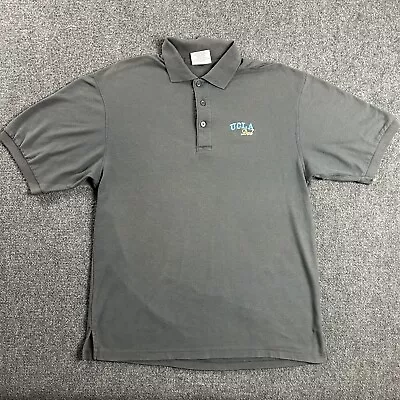 UCLA Bruins Polo Shirt Mens Large Gray Golf Logo Heavyweight Crew USA Player • $8.48